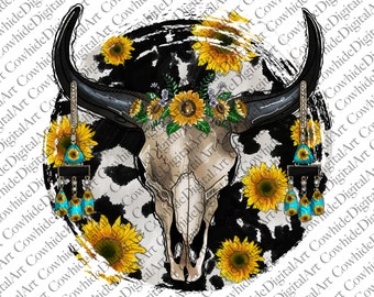 Detail Cow Skull With Flowers Png Nomer 41