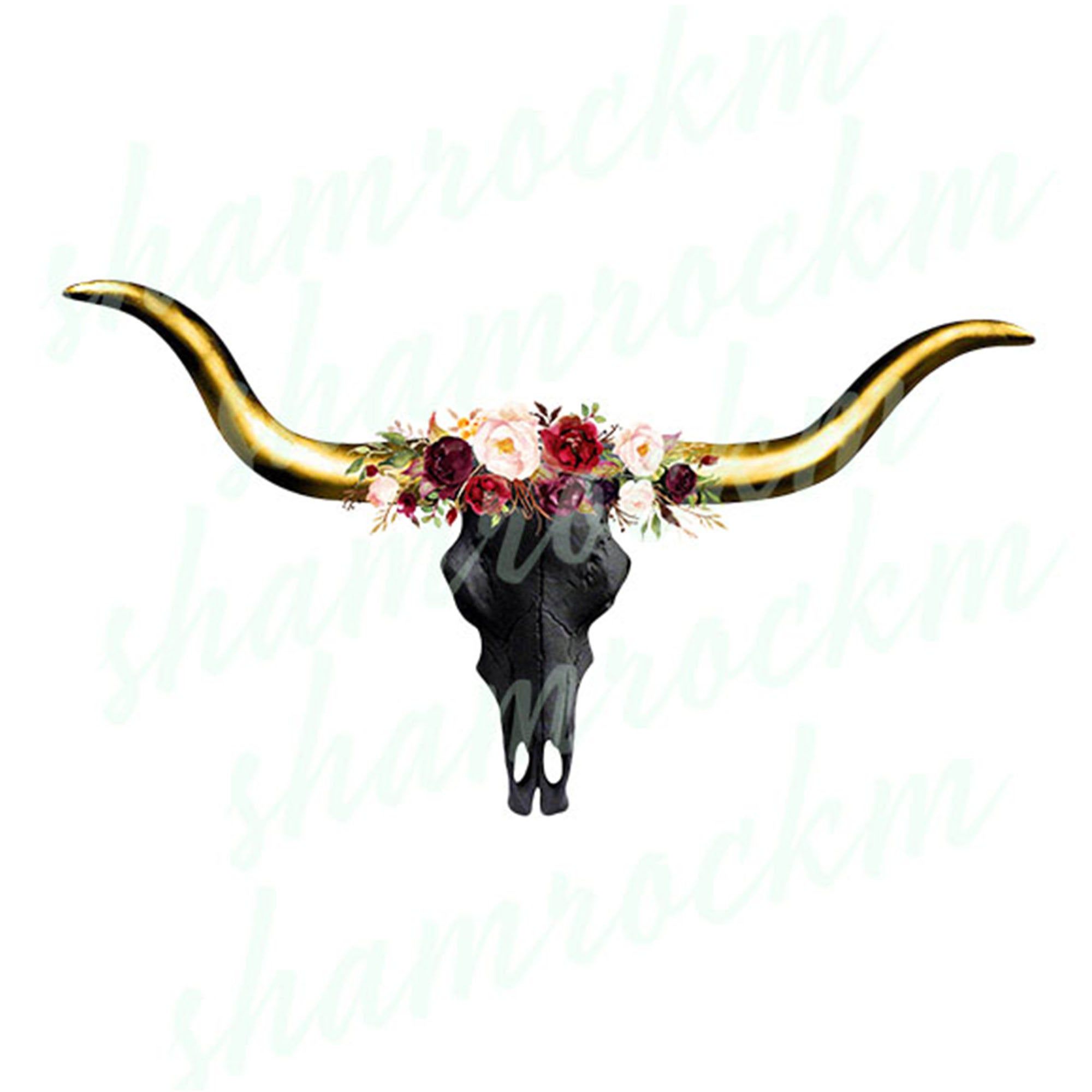 Detail Cow Skull With Flowers Png Nomer 43