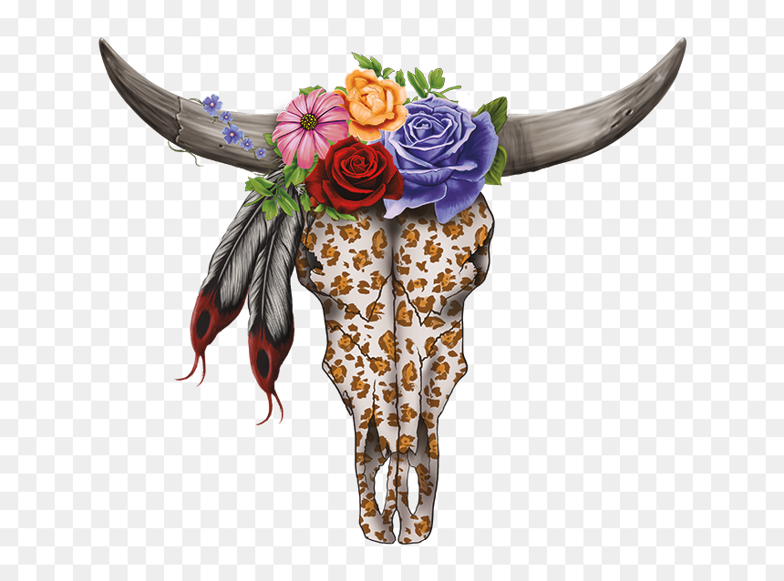 Detail Cow Skull With Flowers Png Nomer 6