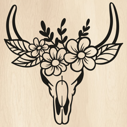 Detail Cow Skull With Flowers Png Nomer 52