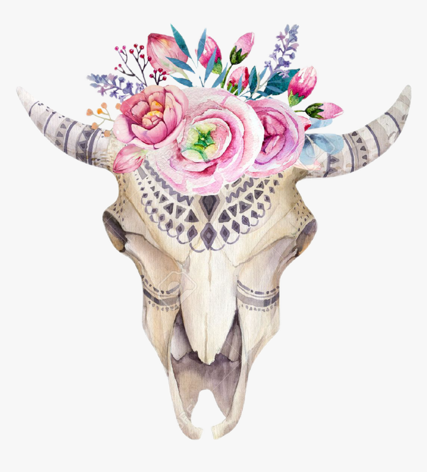 Detail Cow Skull With Flowers Png Nomer 7