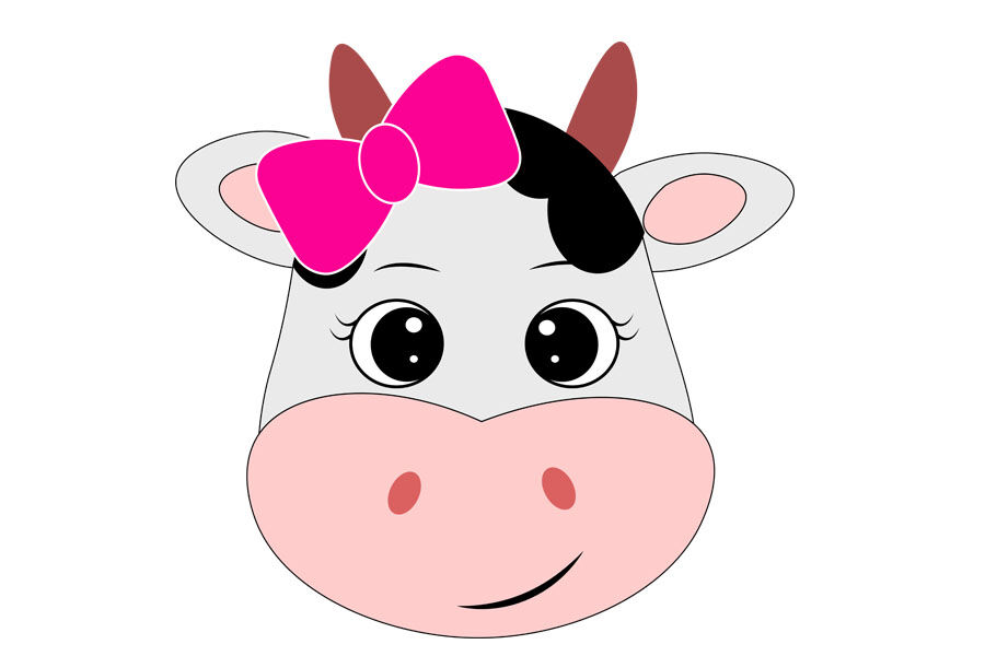 Cow With Bow Clipart - KibrisPDR