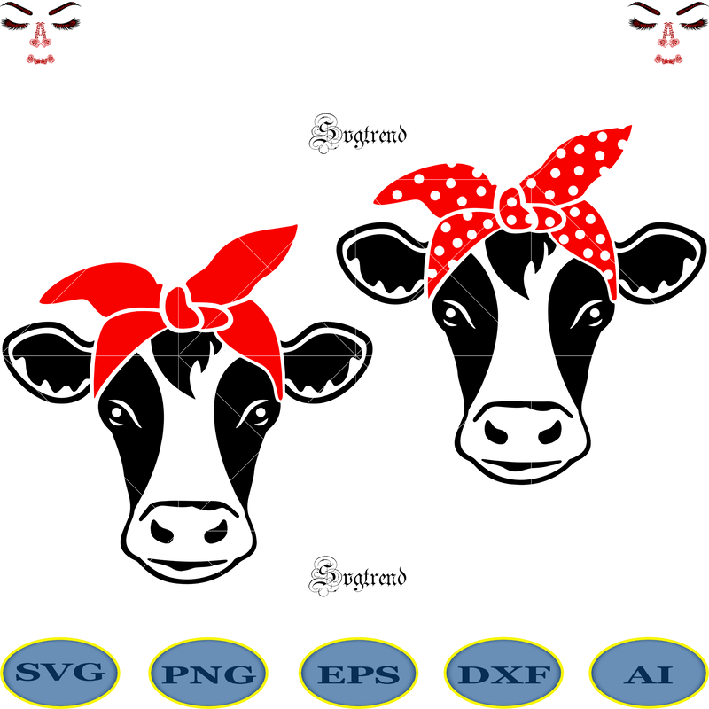 Detail Cow With Bow Clipart Nomer 14