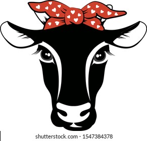 Detail Cow With Bow Clipart Nomer 5