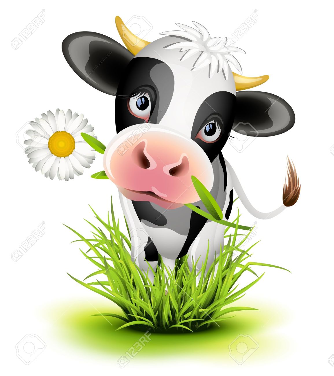 Detail Cow With Flower Clipart Nomer 11