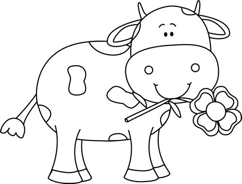 Detail Cow With Flower Clipart Nomer 17