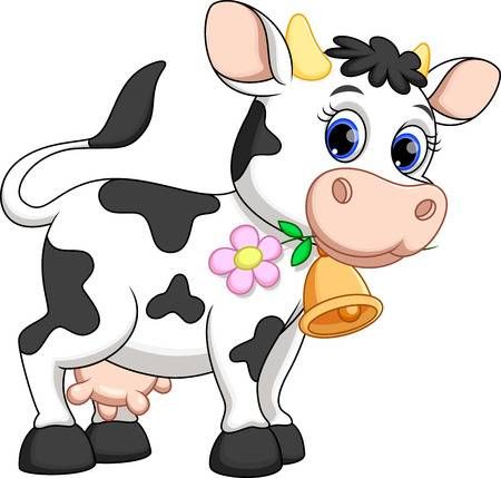 Detail Cow With Flower Clipart Nomer 19