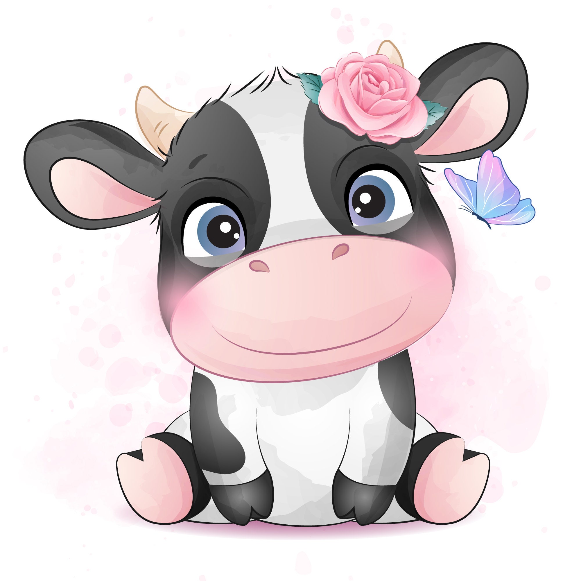 Detail Cow With Flower Clipart Nomer 20