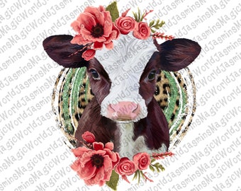 Detail Cow With Flower Clipart Nomer 26