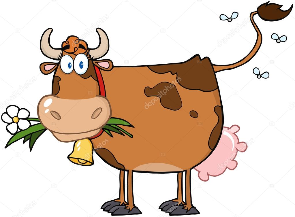 Detail Cow With Flower Clipart Nomer 28