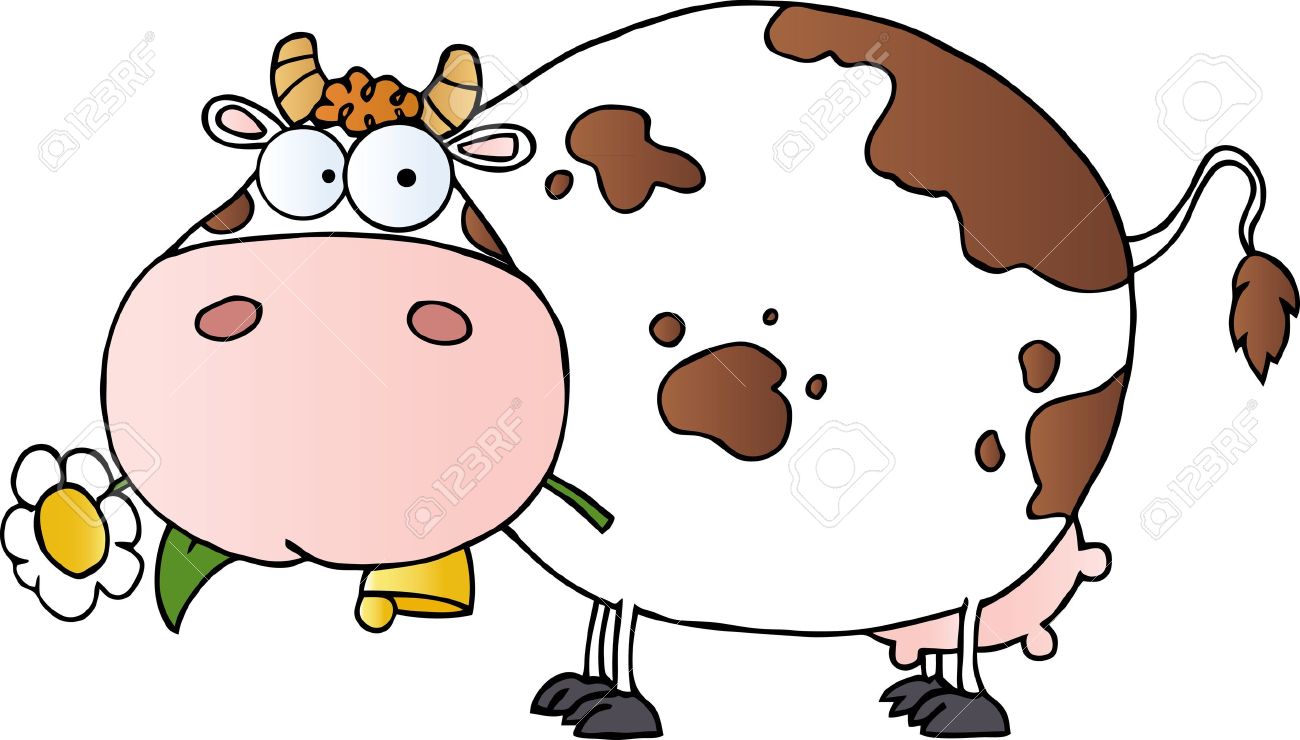 Detail Cow With Flower Clipart Nomer 30