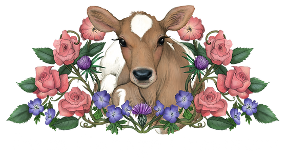 Detail Cow With Flower Clipart Nomer 33