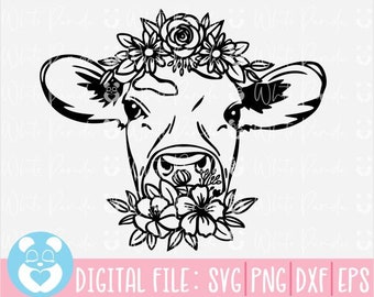 Detail Cow With Flower Clipart Nomer 35