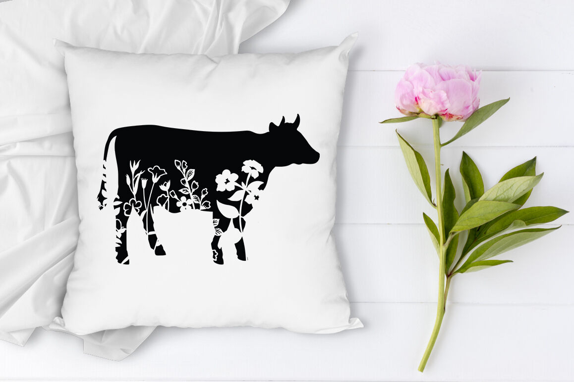 Detail Cow With Flower Clipart Nomer 54