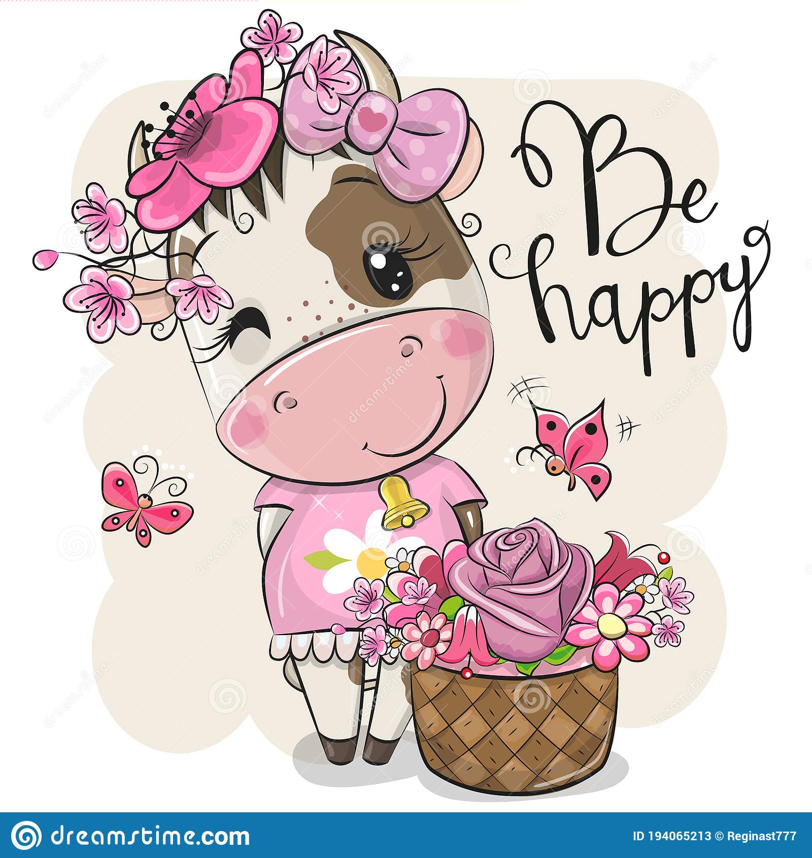 Detail Cow With Flower Clipart Nomer 9