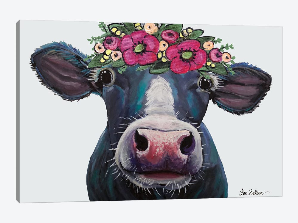 Detail Cow With Flower Crown Painting Nomer 6