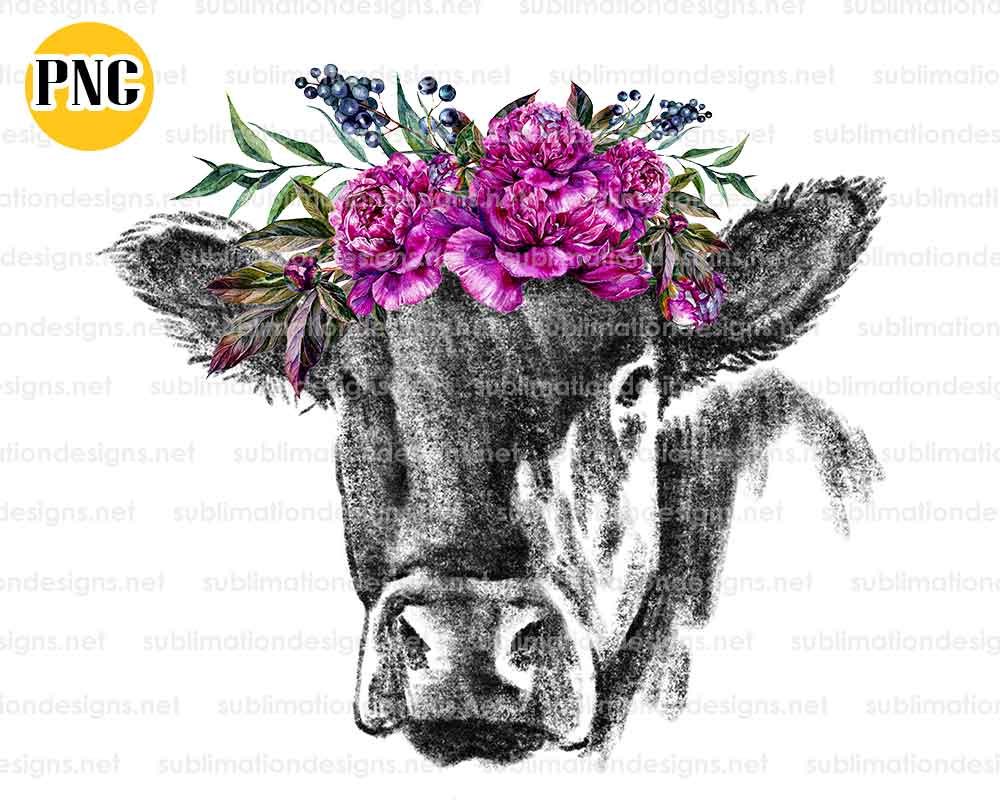 Detail Cow With Flower Crown Png Nomer 3