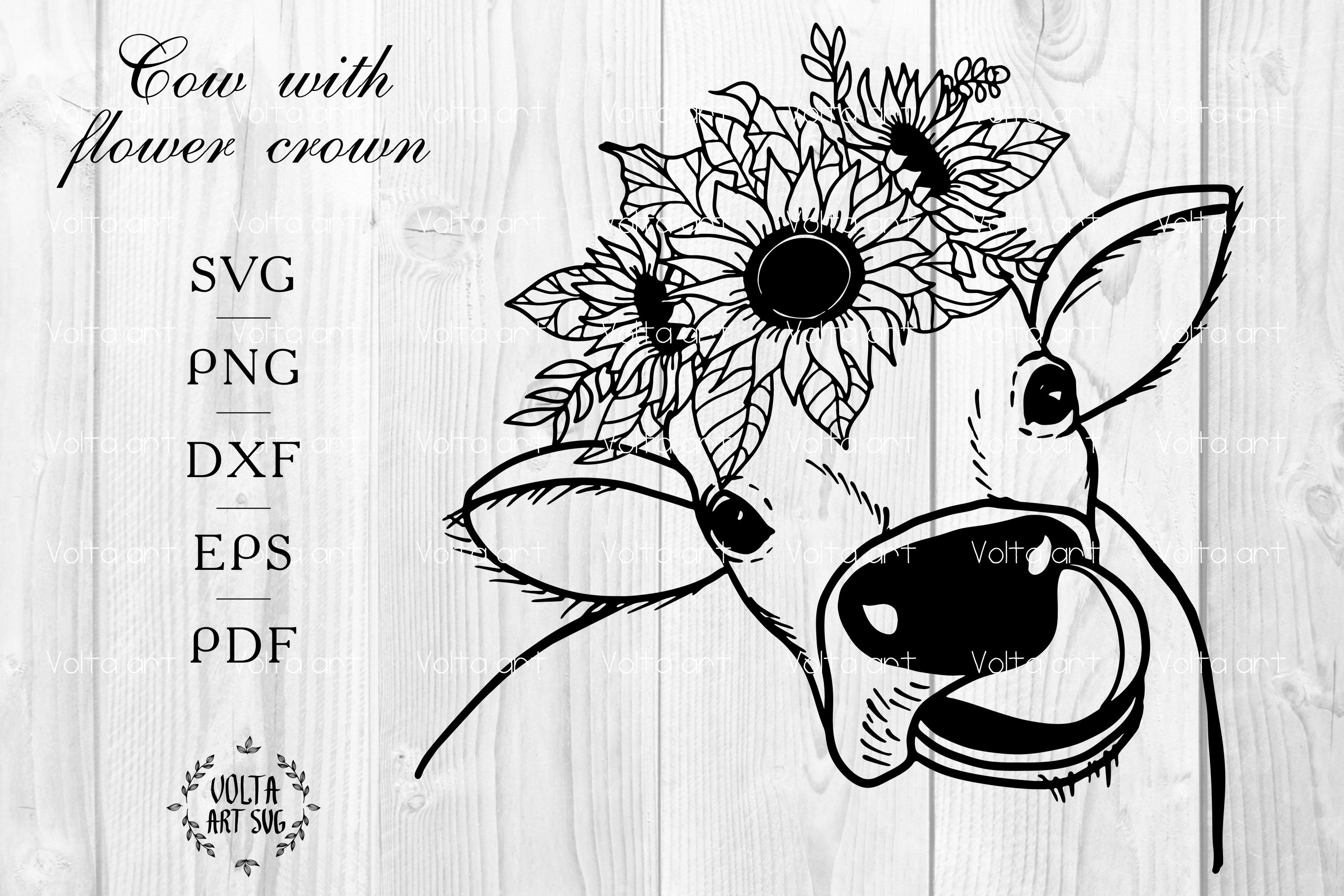 Detail Cow With Flower Crown Png Nomer 21