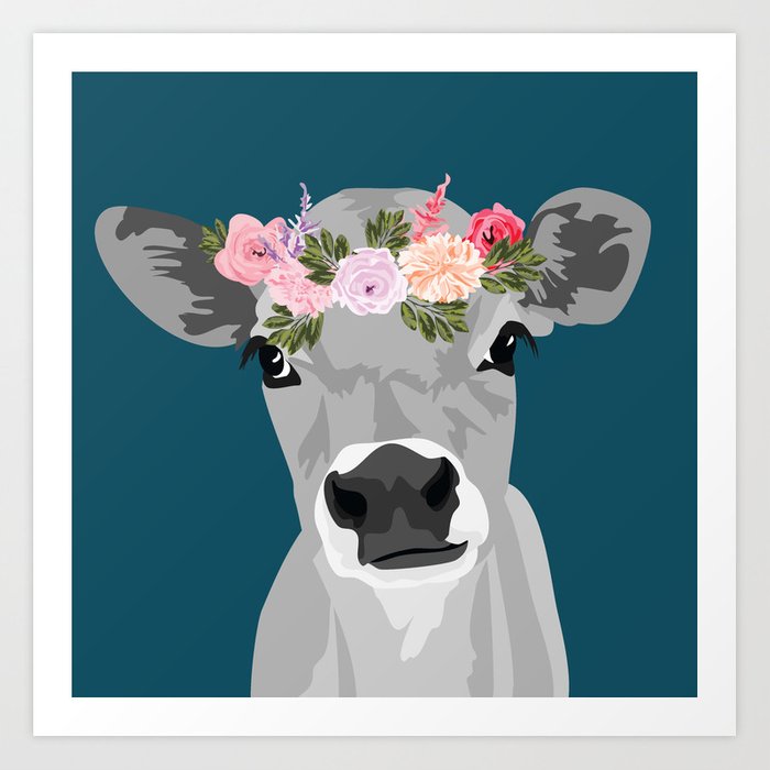 Detail Cow With Flower Crown Png Nomer 23