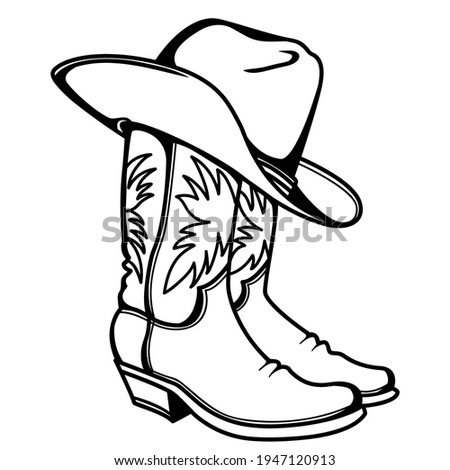 Detail Cowboy Boot And Hat Clipart Nomer 16