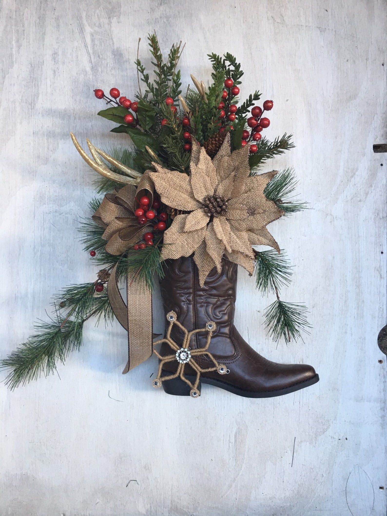 Detail Cowboy Boot Wreath Nomer 20