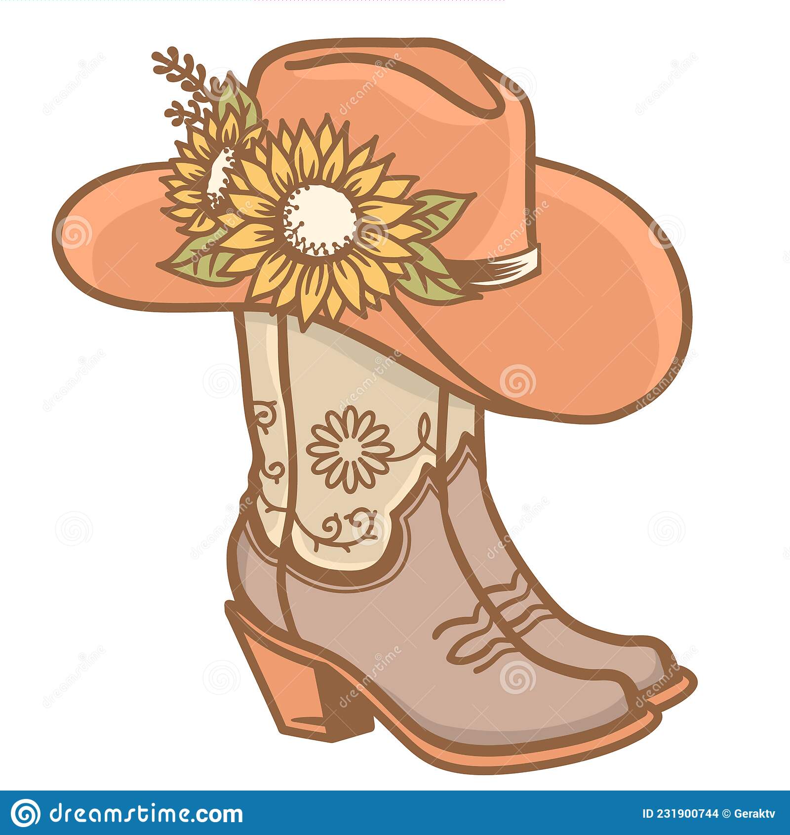 Detail Cowboy Boots And Hat Clipart Nomer 41