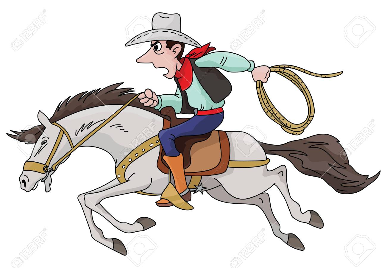 Detail Cowboy On A Horse Clipart Nomer 36