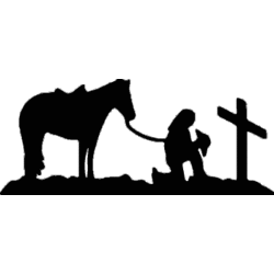 Detail Cowboy Praying At The Cross With Horse Nomer 23