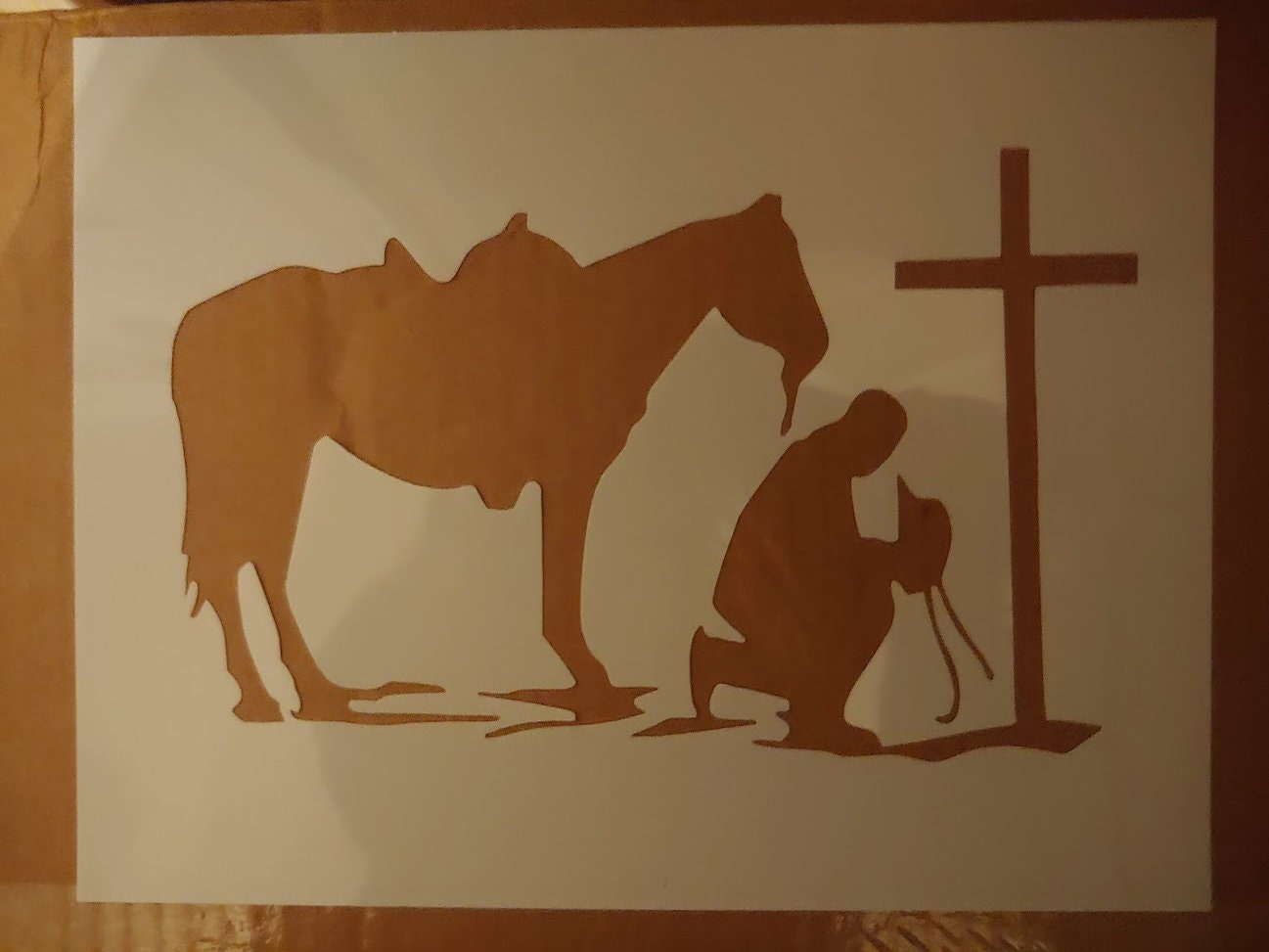 Detail Cowboy Praying At The Cross With Horse Nomer 37
