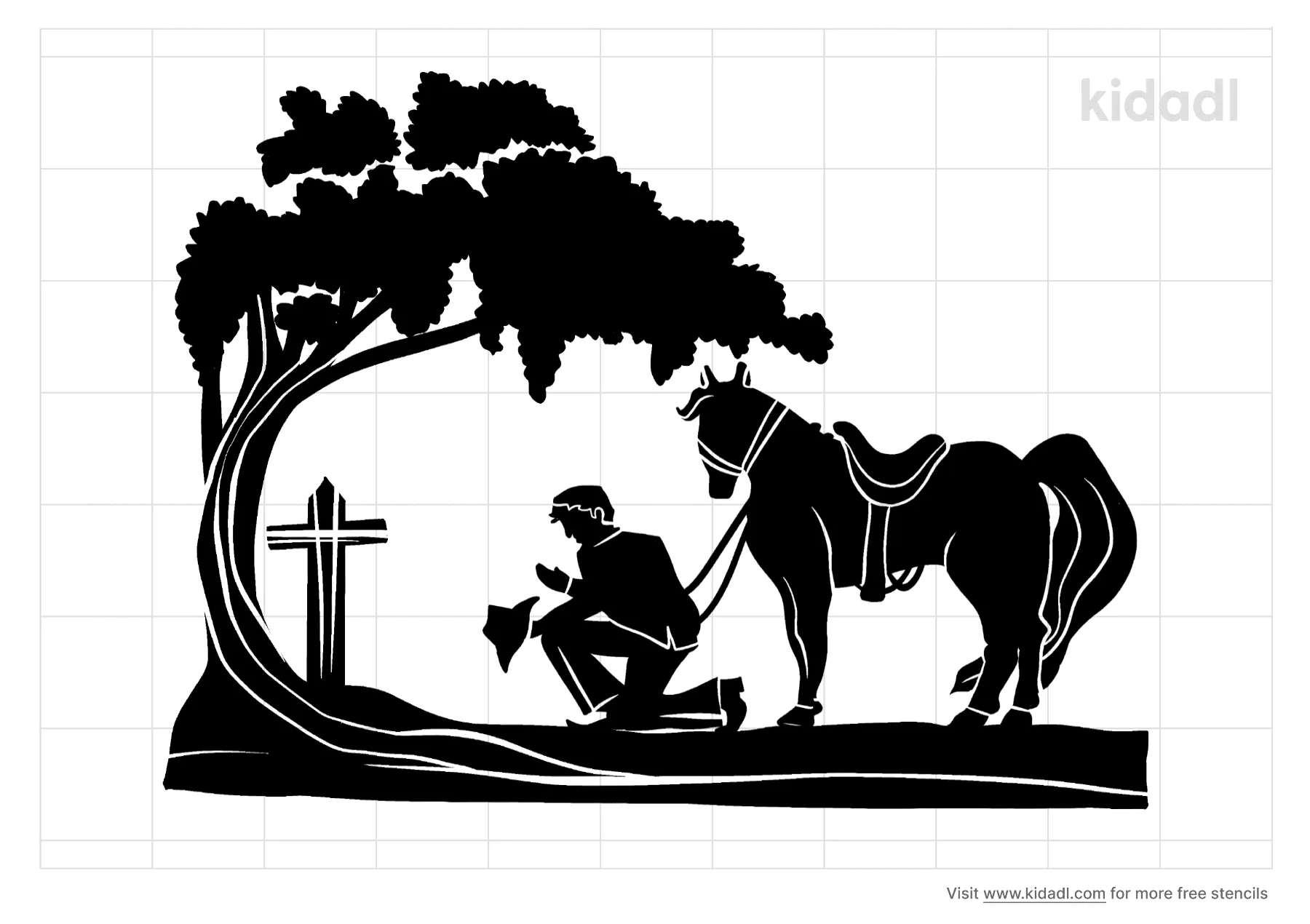Detail Cowboy Praying At The Cross With Horse Nomer 43