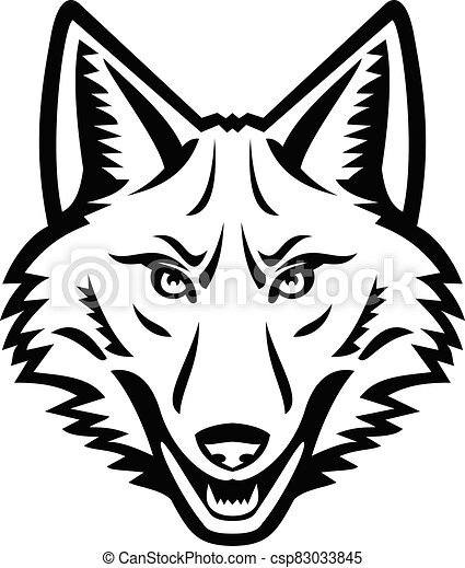 Detail Coyote Clipart Black And White Nomer 14