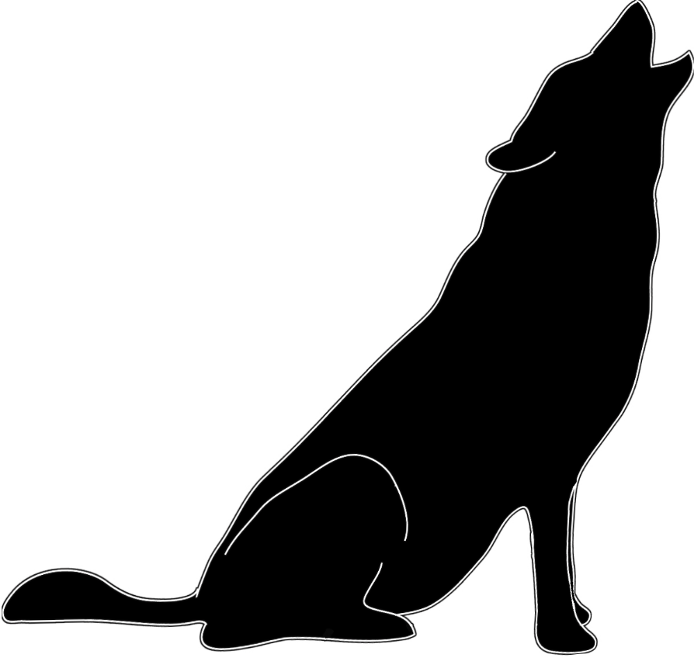 Detail Coyote Clipart Black And White Nomer 17