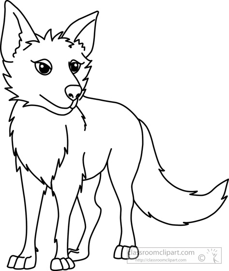 Detail Coyote Clipart Black And White Nomer 5