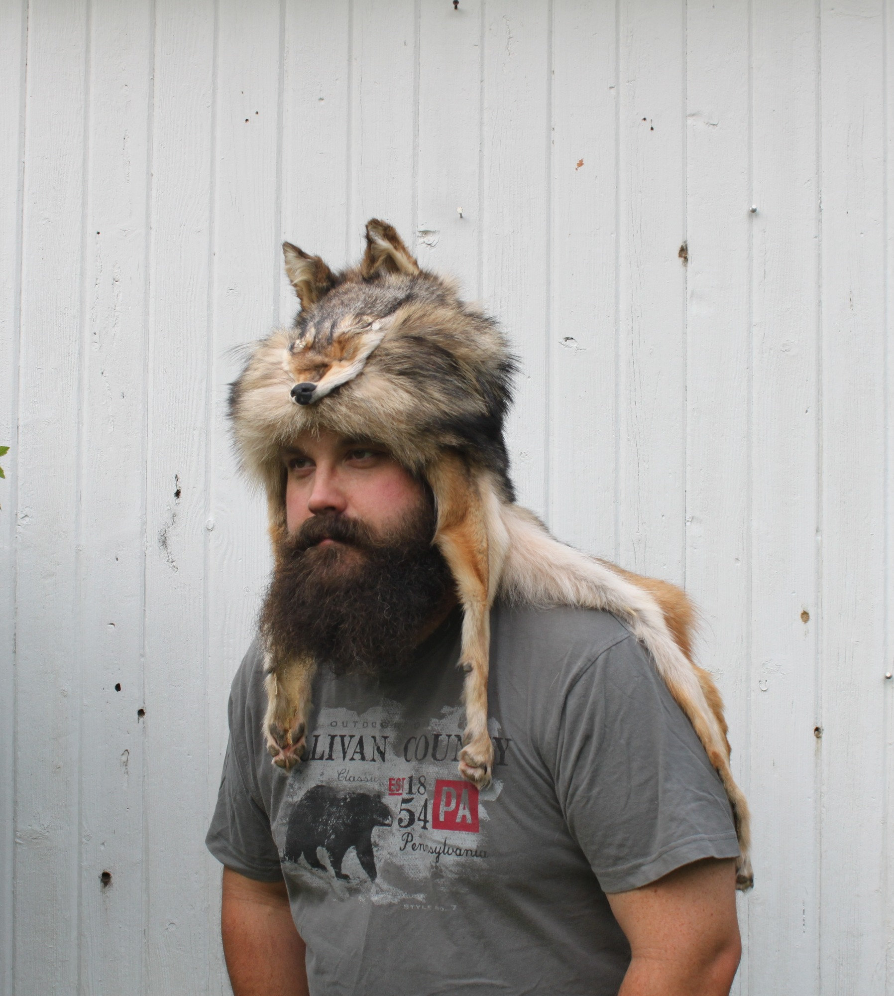 Detail Coyote Fur Mountain Man Hat Nomer 12