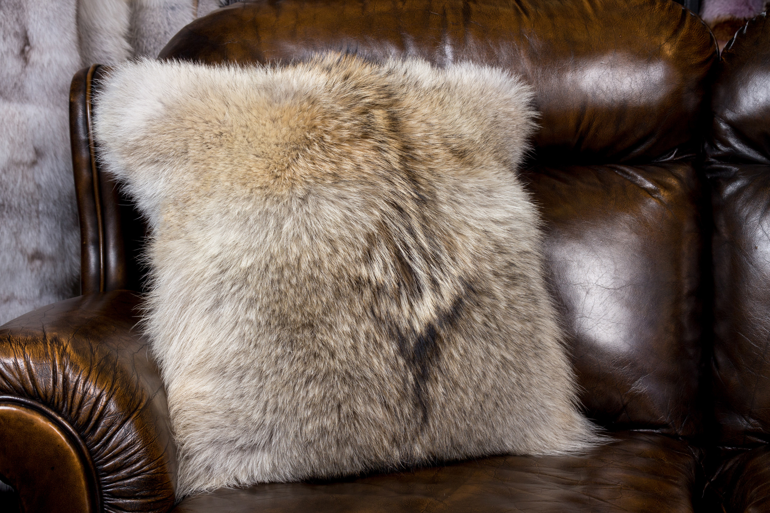 Detail Coyote Fur Pillow Nomer 4
