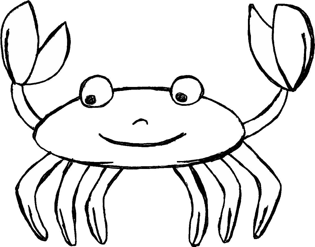 Detail Crab Clipart Black And White Nomer 13