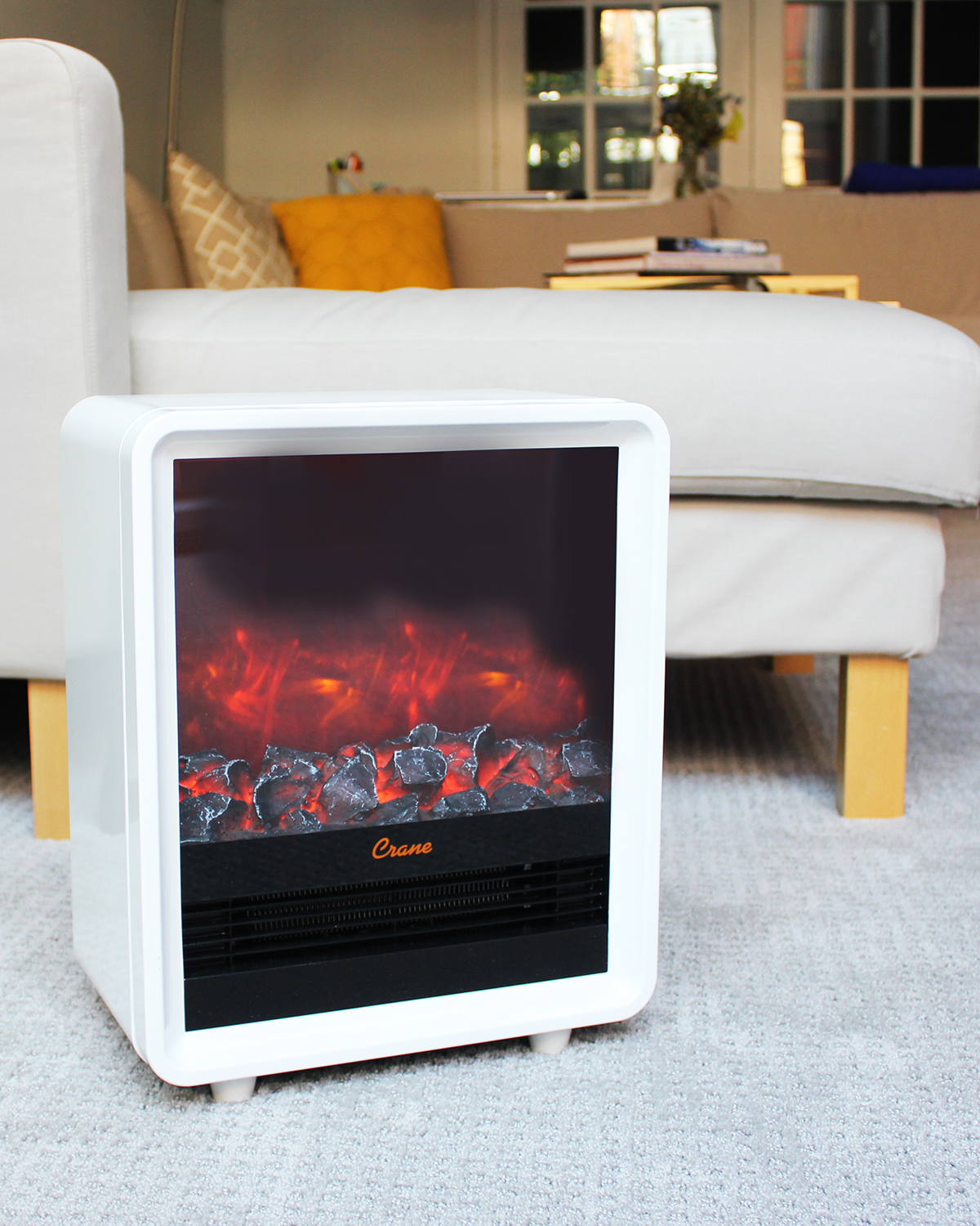 Crane Mini Fireplace Heater White - KibrisPDR
