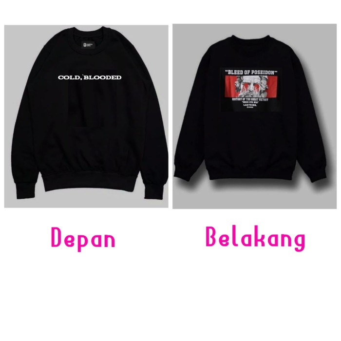 Detail Crewneck Polos Hitam Depan Belakang Nomer 10