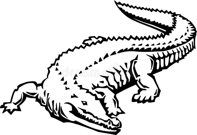 Detail Crocodile Clipart Black And White Nomer 13