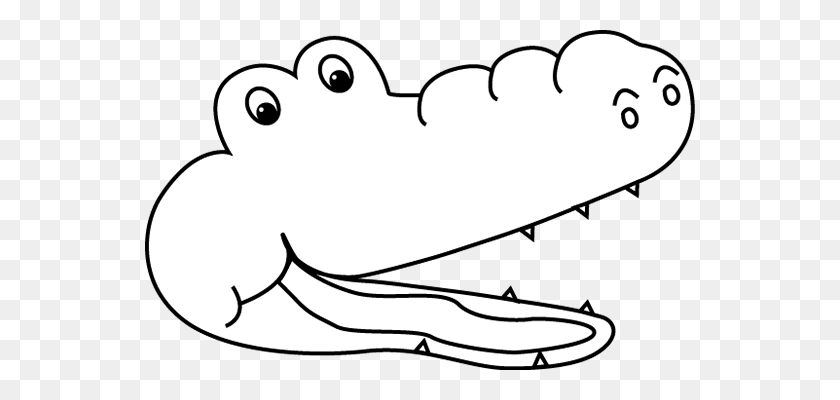 Detail Crocodile Clipart Black And White Nomer 20