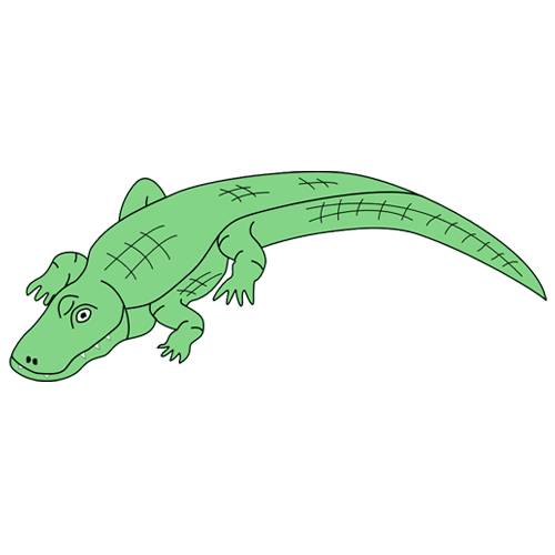 Detail Crocodile Clipart Black And White Nomer 30