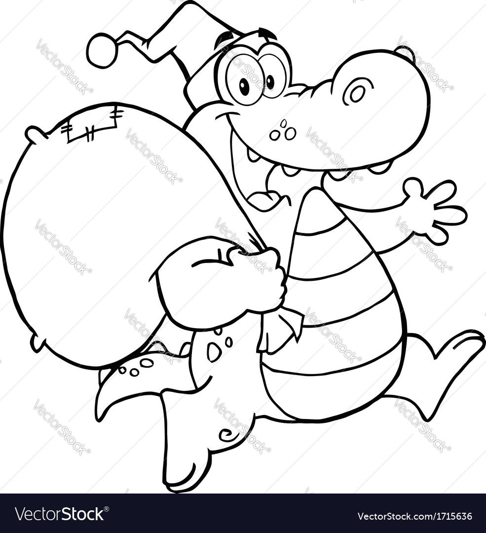 Detail Crocodile Clipart Black And White Nomer 36