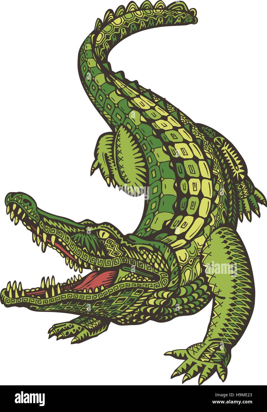 Detail Crocodile Vector Nomer 20
