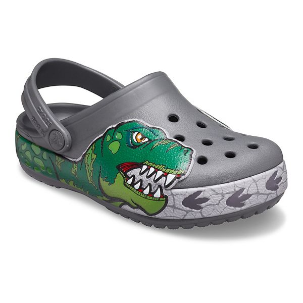 green dinosaur crocs