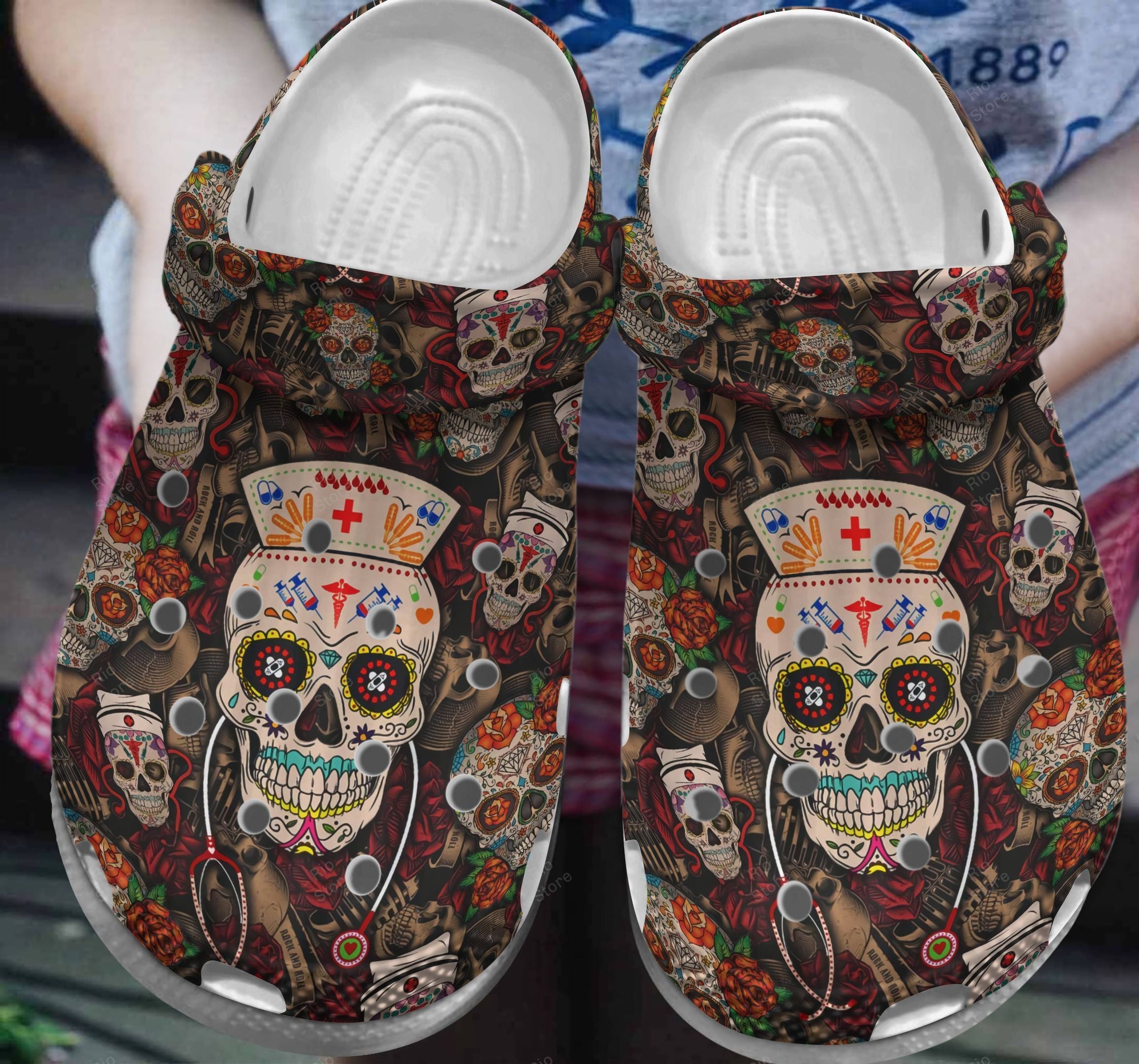 Detail Crocs Sugar Skull Nomer 23