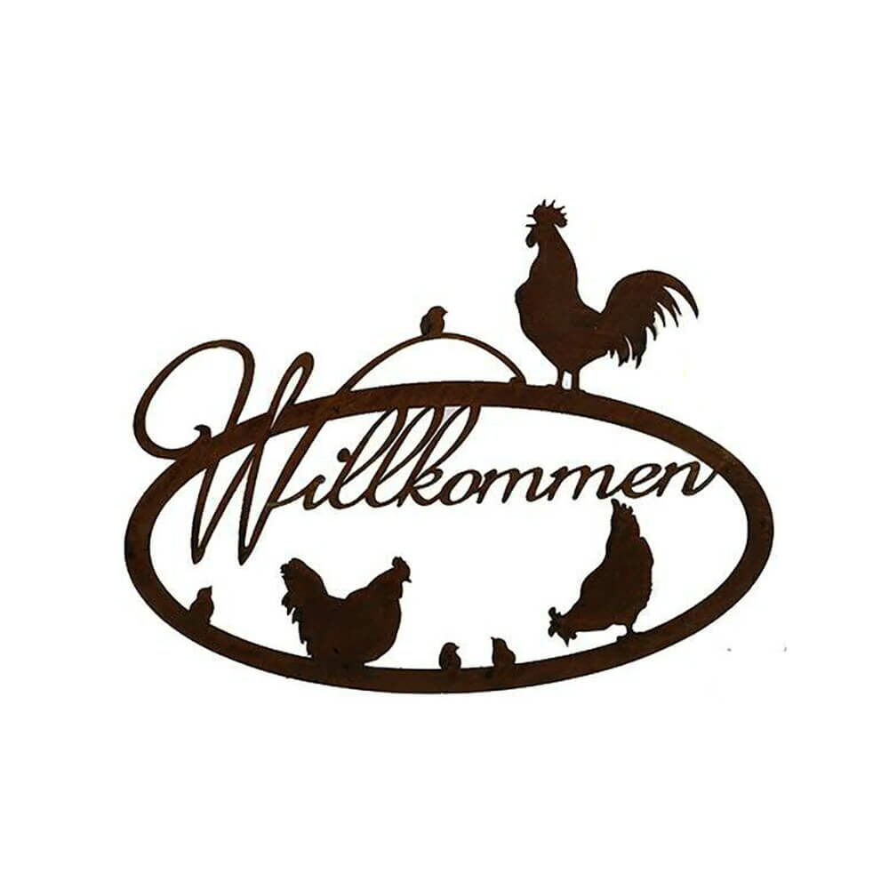 Detail Willkommen Schild Metall Nomer 27