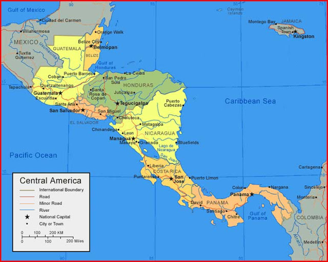 Gambar Peta Amerika Tengah - KibrisPDR
