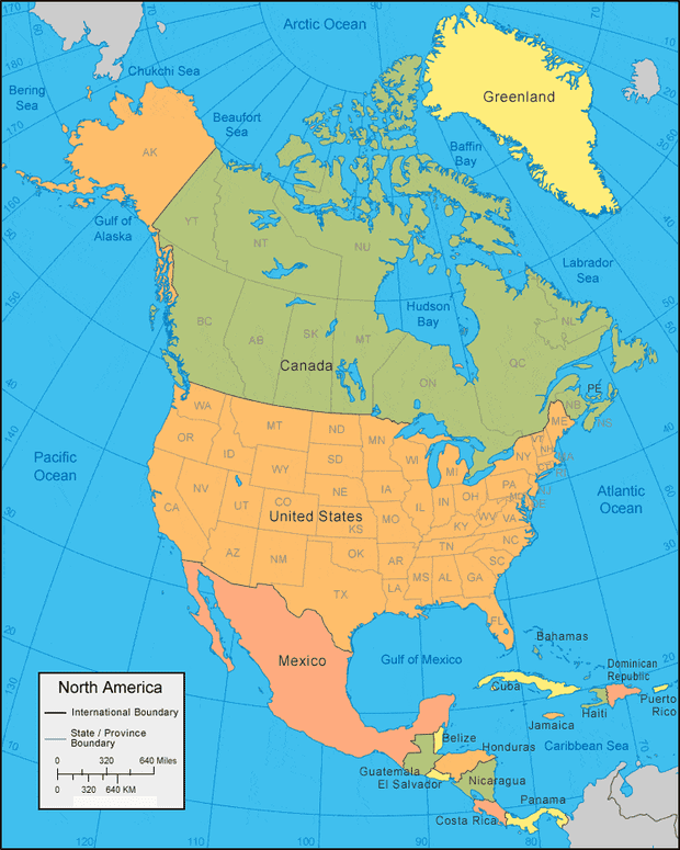 Gambar Peta Amerika Utara - KibrisPDR