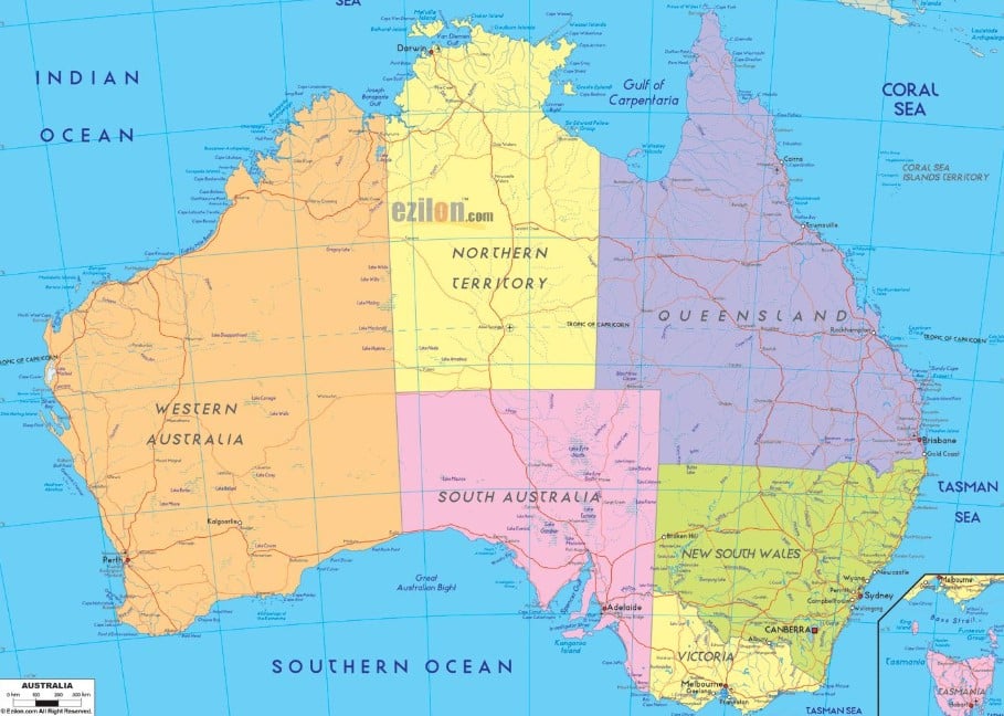Detail Gambar Peta Australia Lengkap Nomer 6