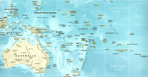 Gambar Peta Benua Aceania - KibrisPDR